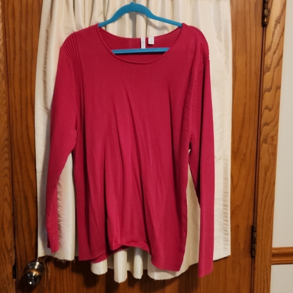 Relativity Women's Size 3x 100% cotton fuschia sweater
